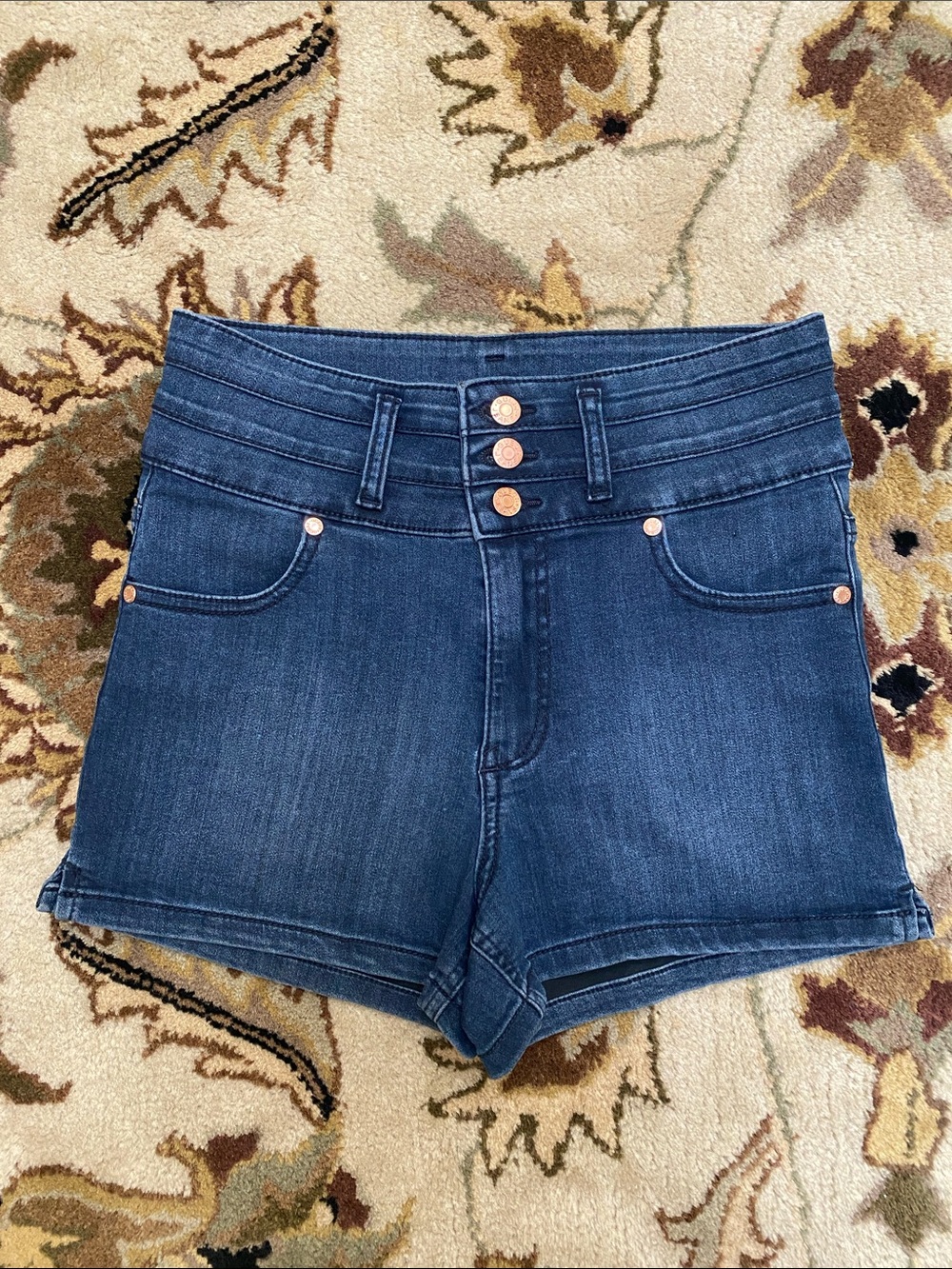 High-Waisted Dark Blue Guess Denim Shorts